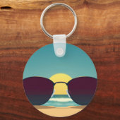 Retro strandzonnebril en zon sleutelhanger (Voorkant)