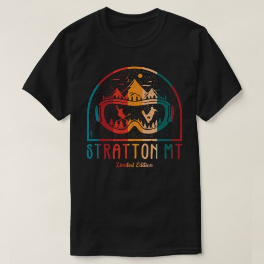 Retro Stratton Mountain Ski T-shirt (Design voorkant)
