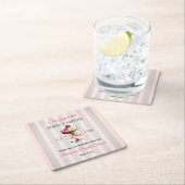 Retro Strawb Perfect Matcha Roze Strik Bruidsmeisj Kartonnen Onderzetters (Insitu)