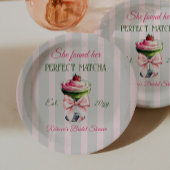 Retro Strawb Perfect Matcha Roze strik Vrijgezelle Papieren Bordje