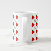 Retro Strawberry en Flowers Pattern Jumbo Mok (Achterkant)
