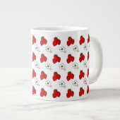 Retro Strawberry en Flowers Pattern Jumbo Mok (Voorkant rechts)