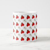 Retro Strawberry en Flowers Pattern Jumbo Mok (Voorkant)