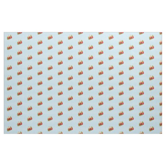 Retro Strawberry Gingham Pattern Stof (Yard (91,4 cm))