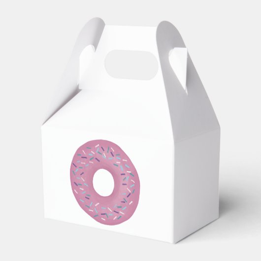 Retro Strawberry Pink Glazed Donut met Sprinkles Bedankdoosjes (Achterkant)