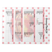 Retro Strawberry Treats Kruidenierslijst Notitieblok (Voorkant)