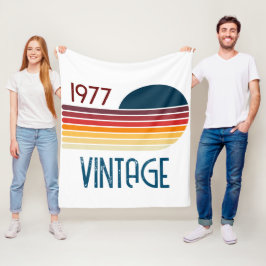 Retro streep 50e verjaardag zon uit 1977 fleece deken