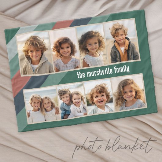 Retro Streep - 8 Foto Collage Fleece Deken