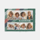 Retro Streep - 8 Foto Collage Fleece Deken (Voorkant (Horizontaal))