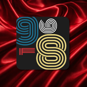 Retro streep abstract 40e verjaardag 1986 bier onderzetter