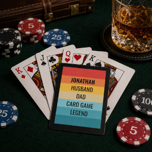 Retro Streep Kaartspel Legende Aangepaste Naam Pokerkaarten