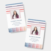 Retro Streep Krijtje Docent Werknemer Badge (Voor- en achterkant)