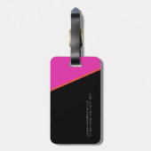 Retro Streep - vette multikleur zwart roze Bagagelabel (Achterkant verticaal)
