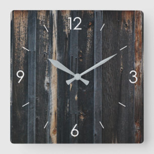 Retro streepdesign landelijke landelijke houten de vierkante klok