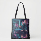 Retro Street Scene Art 1940s Classic Car Tote Bag (Voorkant)