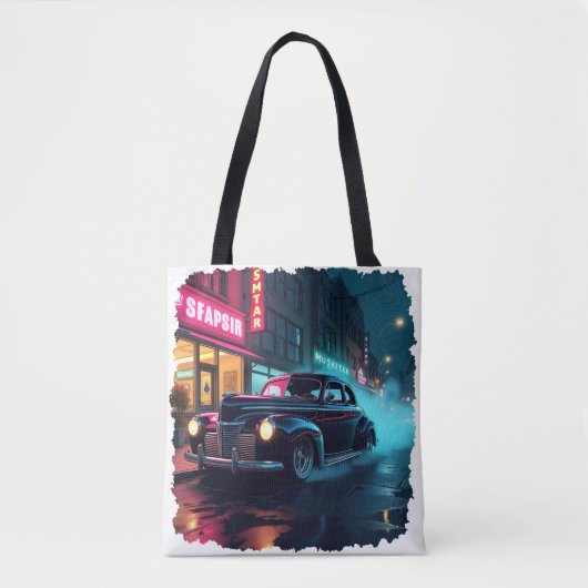 Retro Street Scene Art Tote Bag (Voorkant)