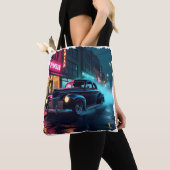 Retro Street Scene Art Tote Bag (Dichtbij)