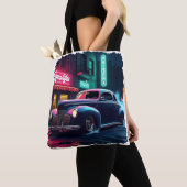 Retro Street Scene Art Tote Bag (Dichtbij)