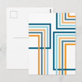 Retro Strepen 2 (1) Abstract Ontwerp Briefkaart (Voorkant / Achterkant)
