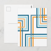 Retro Strepen 2 (4) Abstract Ontwerp Briefkaart (Voorkant / Achterkant)