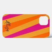Retro strepen 70s Sinaasappel Mosterd Groovy Case-Mate iPhone Case (Achterkant (horizontaal))