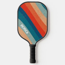 Retro Strepen 70s Vintage Script Minimalistische N Pickleball Paddle