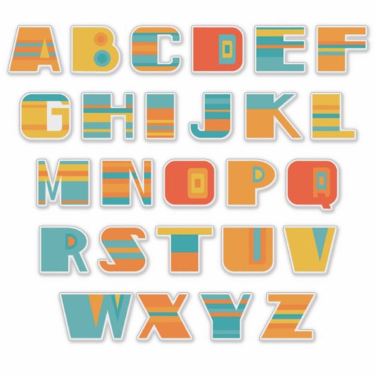 RETRO STREPEN - A tot Z - Sticker (Voorkant)