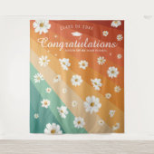 Retro Strepen | Afstudeer Foto Booth Achtergrond Wandkleed (Voorkant)