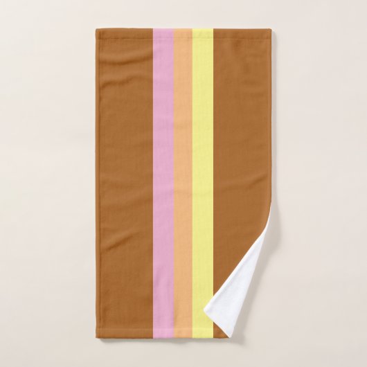 Retro Strepen Badhanddoeken (Oranje Multi) Bad Handdoek (Handdoek)