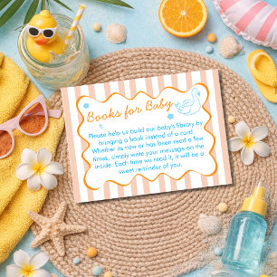 Retro Strepen Boeken Voor Baby Zomer Baby Borrel Informatiekaartje