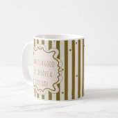 Retro Strepen Custom Quote Mok | Gepersonaliseerde (Voorkant links)