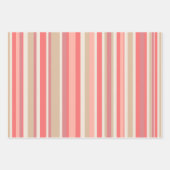 Retro Strepen en Bloemen in Pastel Blush Roze Inpakpapier Vel (Voorkant 2)