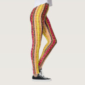 Retro Strepen en Harten Multi Kleur  Leggings (Rechts)