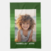 Retro Strepen - Groen - Eenvoudige Foto Theedoek (Verticaal)