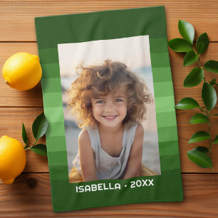 Retro Strepen - Groen - Eenvoudige Foto Theedoek