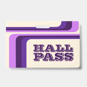 retro strepen hal pas voor leraren koord badge