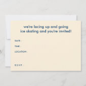 retro - strepen ijsschaatsen uitnodiging (Achterkant)