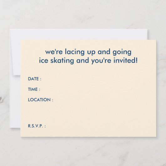 retro - strepen ijsschaatsen uitnodiging (Achterkant)
