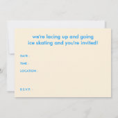retro - strepen ijsschaatsen uitnodiging (Achterkant)