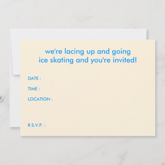 retro - strepen ijsschaatsen uitnodiging (Achterkant)