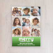 Retro Strepen in Olijfgroen - 9 Foto - Merry Feestdagenkaart