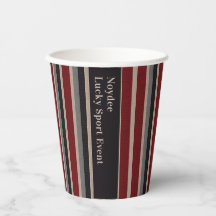 Retro Strepen Klassiek Donkerrood Blauw Beige