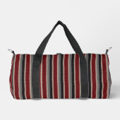 Retro Strepen Klassiek Donkerrood Blauw Beige Plunjezak (Voorkant)
