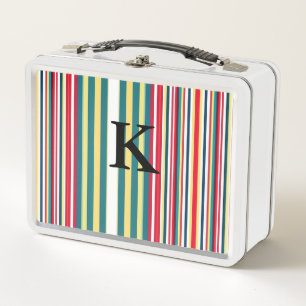 Retro strepen kleurrijke monogram initiaal letter