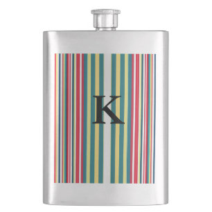 Retro strepen kleurrijke monogram initiaal letter flacon