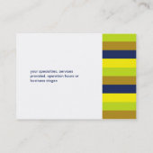 Retro strepen marine creatief professional groot visitekaartje (Achterkant)