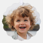 Retro strepen met foto - Peace Love Joy Green Ornament Kaart (Voorkant)