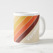 Retro Strepen met Naam Grote Koffiekop (Voorkant rechts)