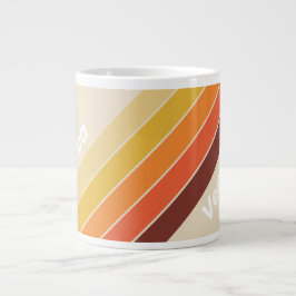 Retro Strepen met Naam Grote Koffiekop