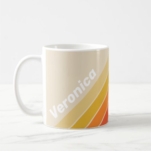 Retro Strepen met Naam Koffiemok (Links)